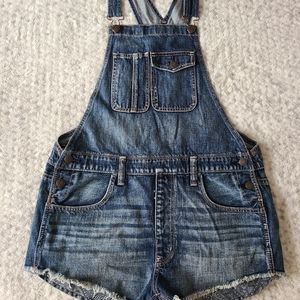 American Eagle jean short overalls